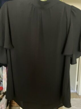 Express Black Tiered Ruffle Sleeve Blouse